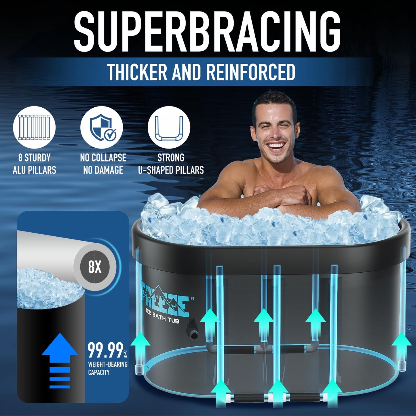 Oval Ice Bath Tub with Cover