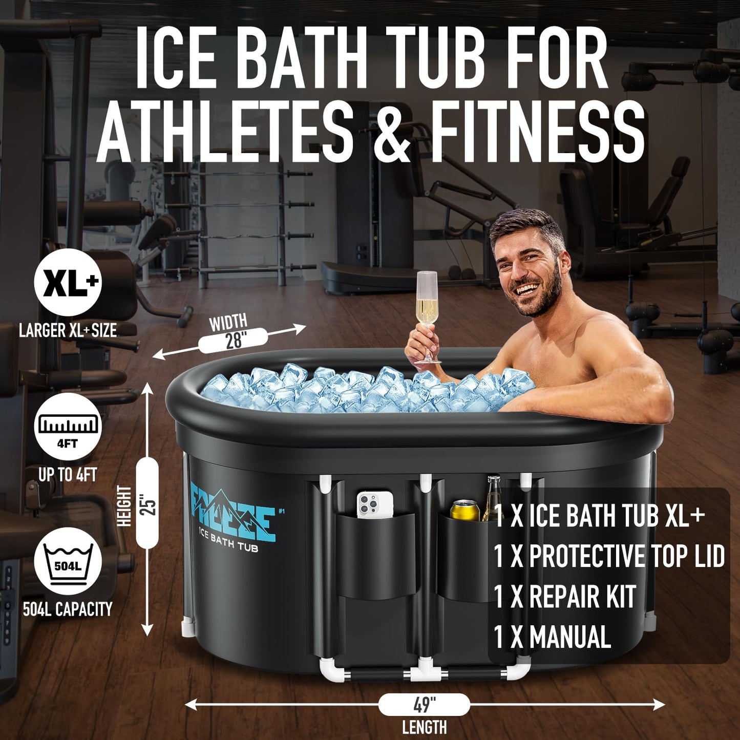 Oval Ice Bath Tub with Cover